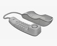 Compact Corded Phone Handset Removed 3D 모델 