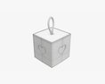 Cube Paper Gift Packaging With Lace 01 3D 모델 