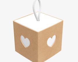 Cube Paper Gift Packaging With Lace 02 3D model