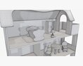 Doll House With Furniture 3D 모델 