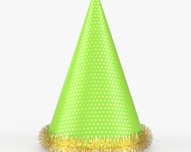 Green Party Hat Modello 3D