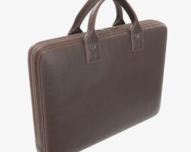 Leather Bag Laptop Briefcase Handbag 02 3D model