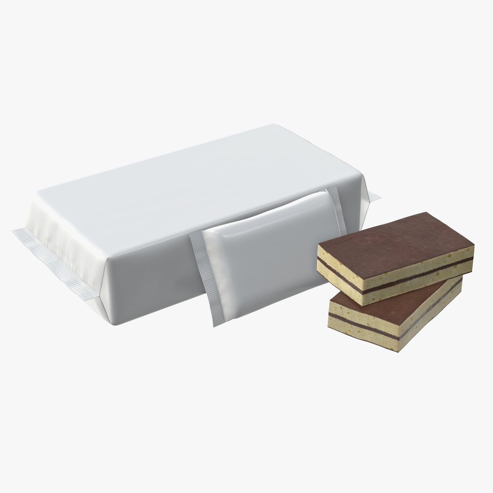 Blank Package With Cake Mock Up 3D-Modell