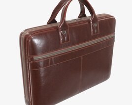 Leather Bag Laptop Briefcase Handbag 03 3D model