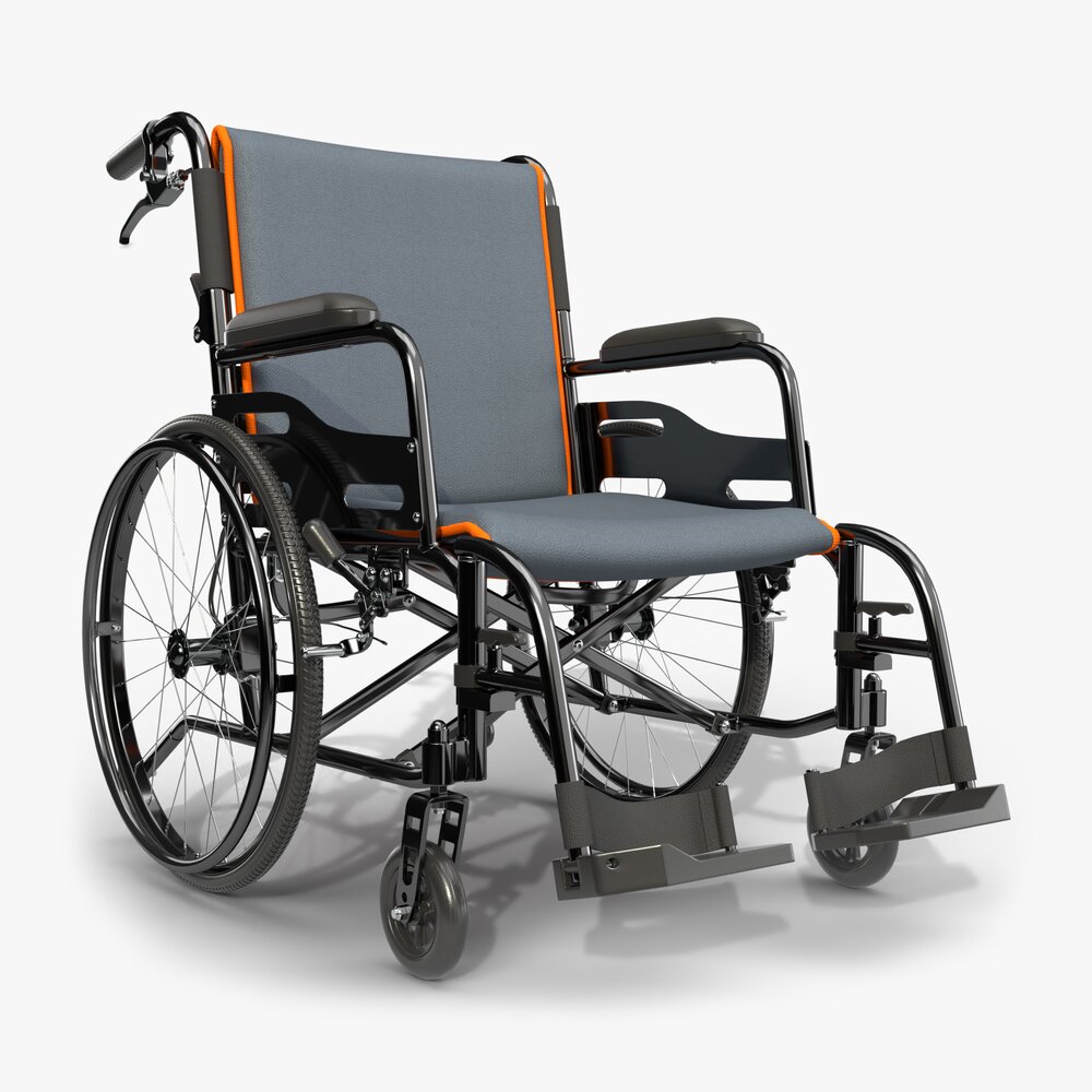 Light Manual Wheelchair 02 3D model