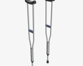 Lightweight Underarm Crutches 3D 모델 