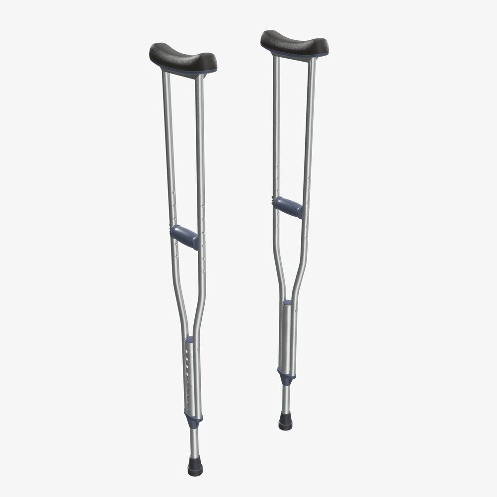 Lightweight Underarm Crutches Modelo 3D
