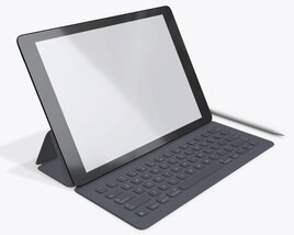 Digital Tablet With Keyboard Mock Up 3Dモデル