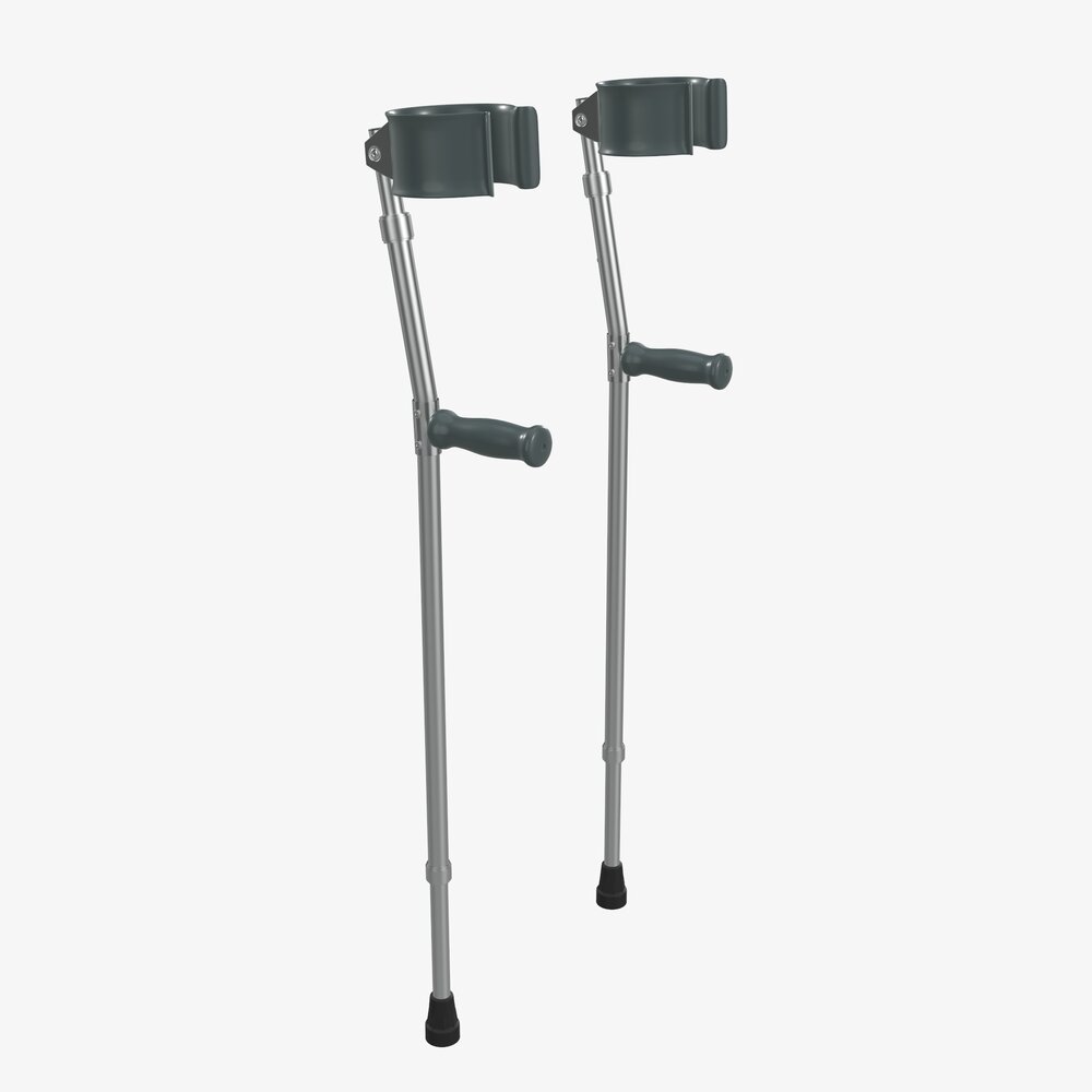 Lightweight Walking Forearm Crutches 3d model