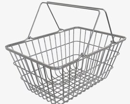 Metal Shopping Basket 3D 모델 