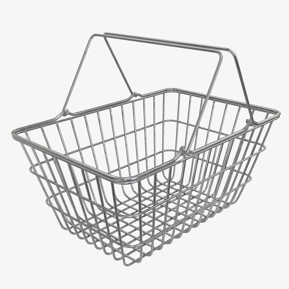 Metal Shopping Basket 3D model