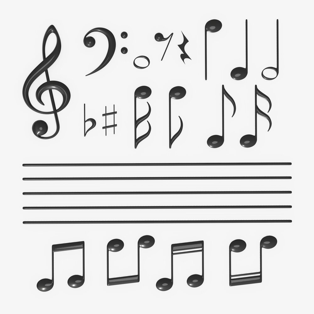 Music Notation Symbols Modelo 3D