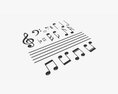 Music Notation Symbols Modelo 3d