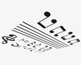 Music Notation Symbols 3d model