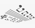 Music Notation Symbols 3D-Modell