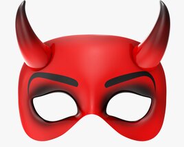 Party Devil Mask With Horns Modèle 3D