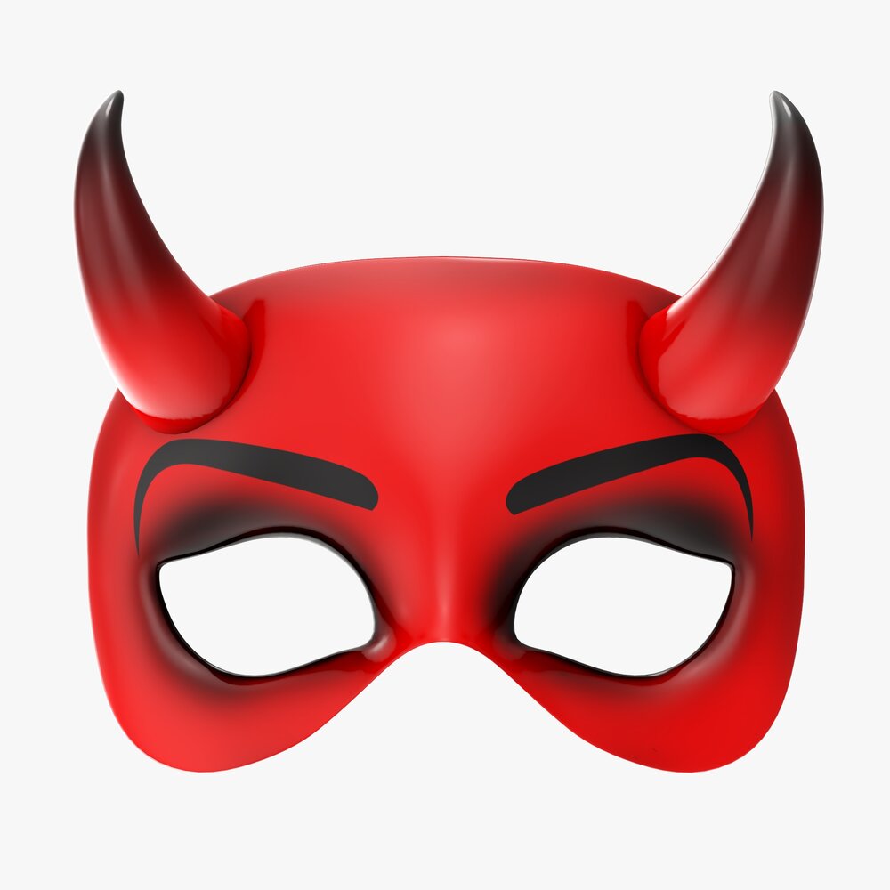 Party Devil Mask With Horns Modèle 3D