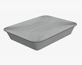 Plastic Food Container Box Tray With Foil Mockup 01 3D модель
