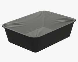 Plastic Food Container Box Tray With Foil Mockup 02 Modèle 3D