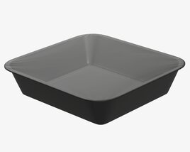 Plastic Food Container Box Tray With Foil Mockup 03 3D model