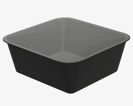 Plastic Food Container Box Tray With Foil Mockup 04 Modèle 3D