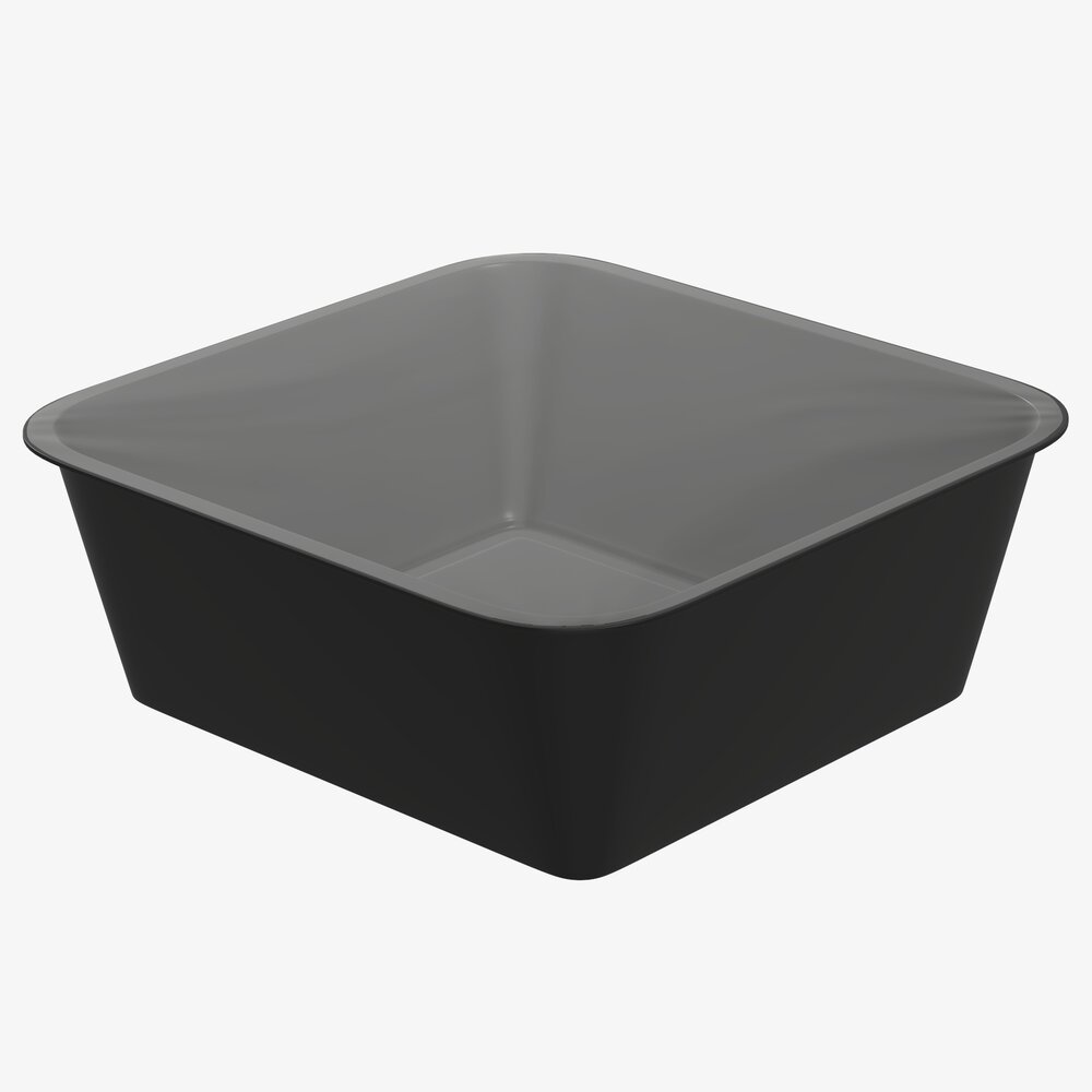 Plastic Food Container Box Tray With Foil Mockup 04 Modèle 3d