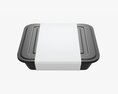 Plastic Food Container Box Tray With Label Mockup 01 3D模型