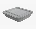Plastic Food Container Box Tray With Label Mockup 01 3d model