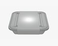 Plastic Food Container Box Tray With Label Mockup 01 3D модель