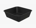 Plastic Food Container Box Tray With Label Mockup 02 3D-Modell
