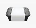 Plastic Food Container Box Tray With Label Mockup 02 Modelo 3d