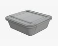 Plastic Food Container Box Tray With Label Mockup 02 3D модель