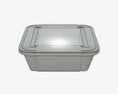 Plastic Food Container Box Tray With Label Mockup 02 3Dモデル