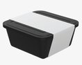 Plastic Food Container Box Tray With Label Mockup 03 3Dモデル