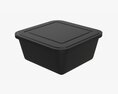 Plastic Food Container Box Tray With Label Mockup 03 Modèle 3d