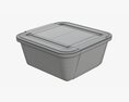 Plastic Food Container Box Tray With Label Mockup 03 3Dモデル