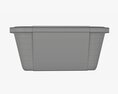 Plastic Food Container Box Tray With Label Mockup 03 3D модель