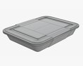Plastic Food Container Box Tray With Label Mockup 04 3d model