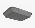 Plastic Food Container Box Tray With Label Mockup 04 3D модель