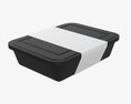 Plastic Food Container Box Tray With Label Mockup 05 3D модель