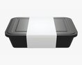 Plastic Food Container Box Tray With Label Mockup 05 Modelo 3D