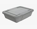 Plastic Food Container Box Tray With Label Mockup 05 Modelo 3d