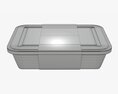 Plastic Food Container Box Tray With Label Mockup 05 3D модель