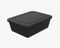 Plastic Food Container Box Tray With Label Mockup 06 3D 모델 