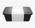 Plastic Food Container Box Tray With Label Mockup 06 Modèle 3d