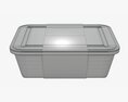 Plastic Food Container Box Tray With Label Mockup 06 3D 모델 