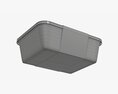 Plastic Food Container Box Tray With Label Mockup 06 3Dモデル