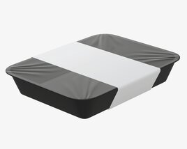 Plastic Food Container Box Tray With Label Mockup 07 3D-Modell