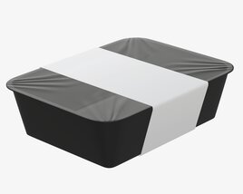 Plastic Food Container Box Tray With Label Mockup 08 Modèle 3D