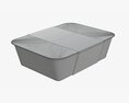 Plastic Food Container Box Tray With Label Mockup 08 3d model